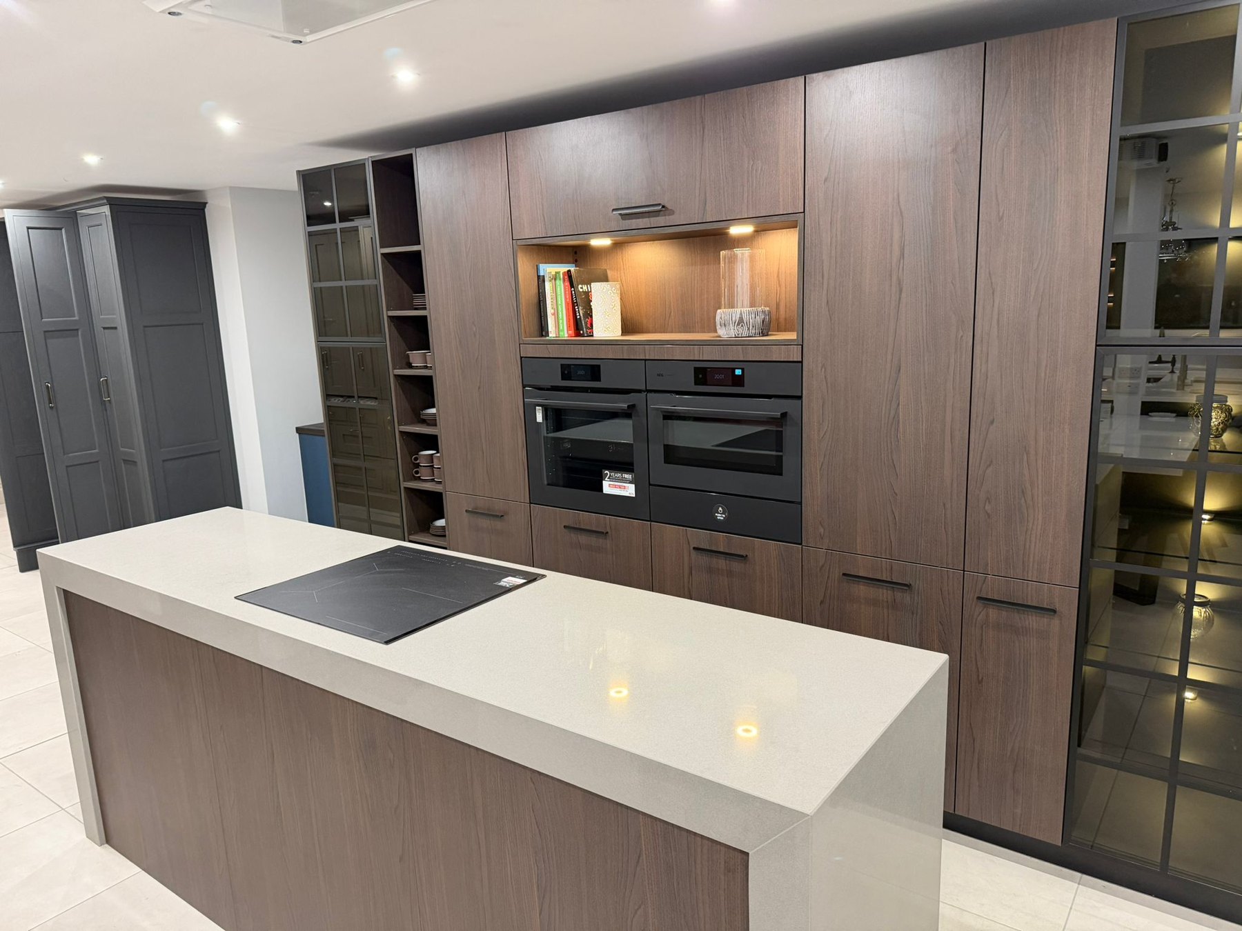 Grey tall cabinetry